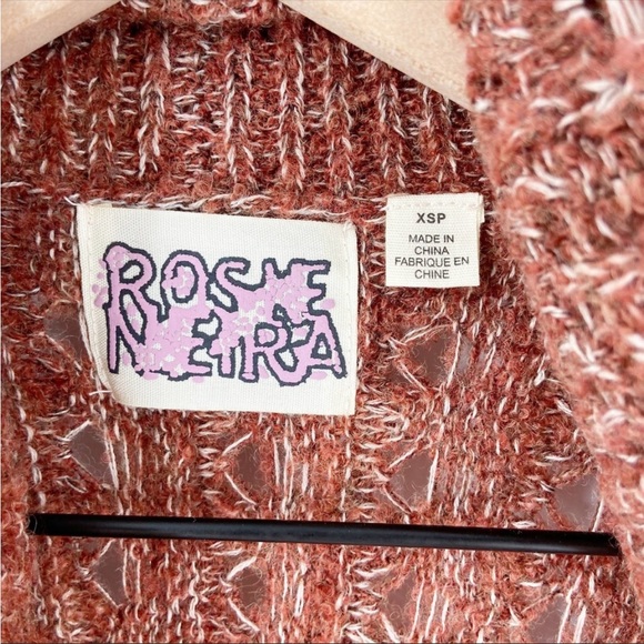 Anthropologie Rosie Neira Sweater Rust Long Sleeve Cardigan XSP - Picture 4 of 10